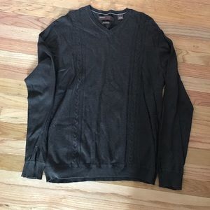 Dark brown v-neck sweater