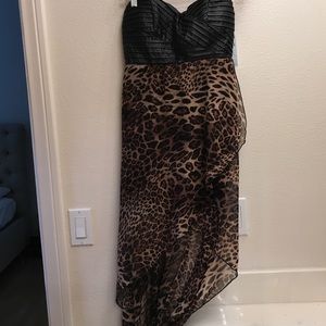 Black leather/cheetah dress