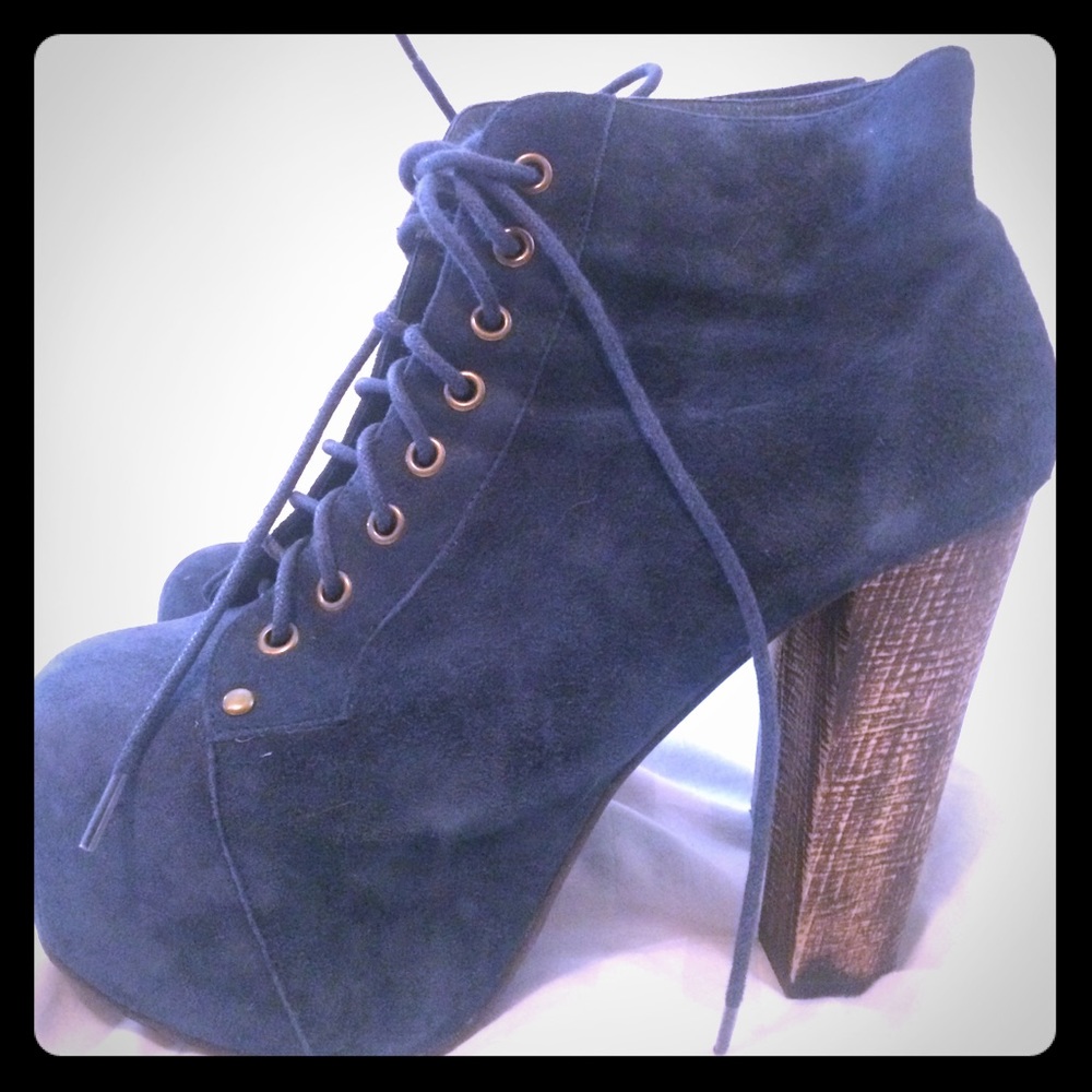 Jeffrey Campbell Lita's - rare blue suede