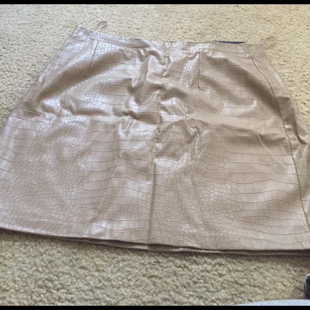 Asos tan snake skin leather skirt