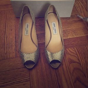 Jimmy Choo Peep Toe Glitter heel