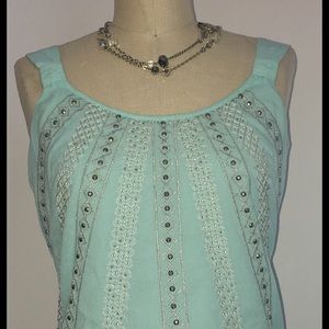 White House Black Market Embellished Woven Tank