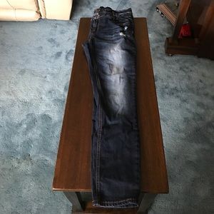 Refuge Jeans. Dark wash, distressed