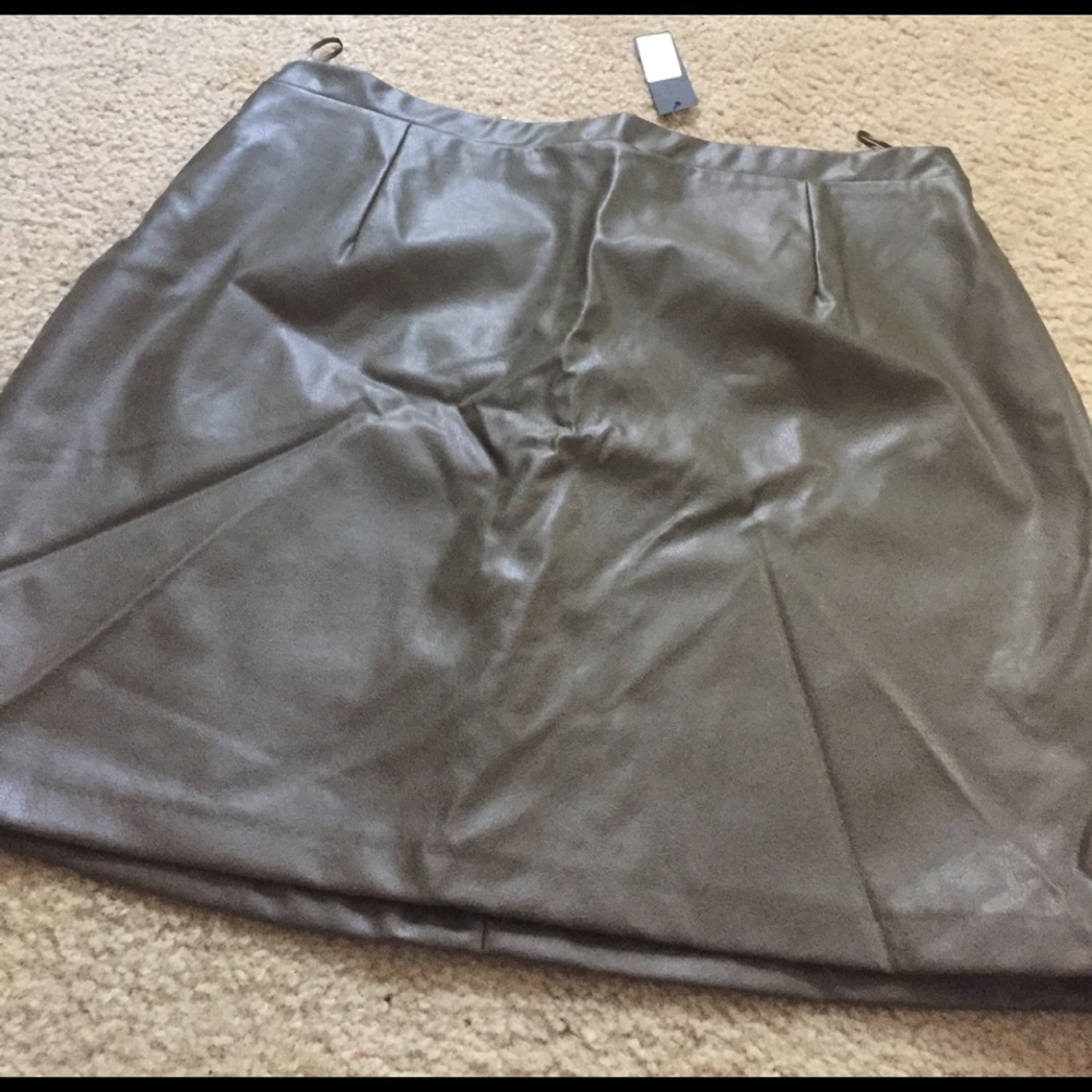 Asos olive leather skirt