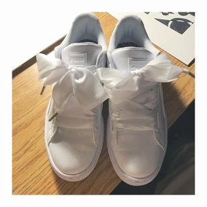 puma basket heart patent women's sneakers