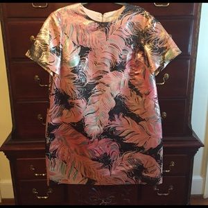 Kate Spade Regal Plumes Metallic Shift Dress