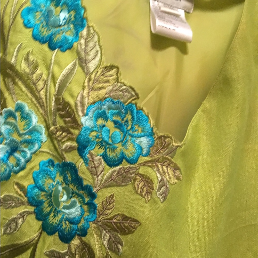 Women's Embroidered Linen Dress