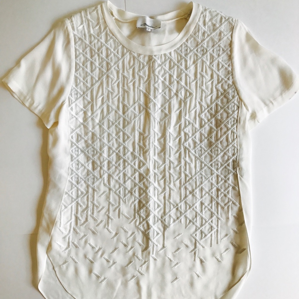 3.1 Phillip Lim Silk Crepe de Chine T-Shirt