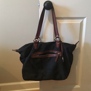 Liz Claiborne black and brown shoulder bag
