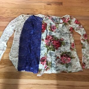Sheer tops/three