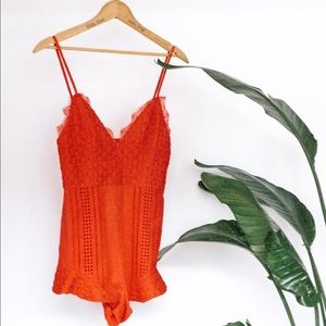 Reformation Red Romper