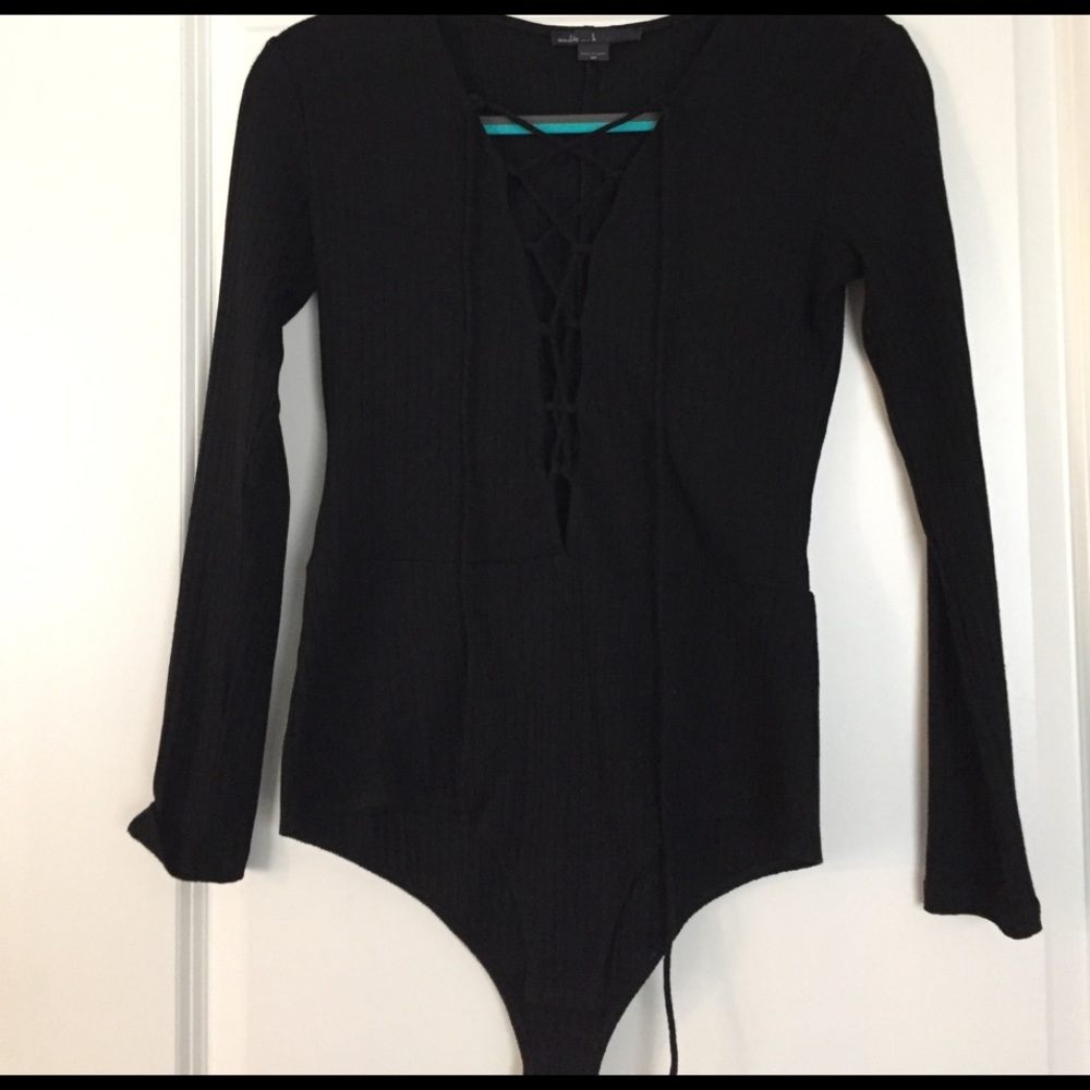 Long Sleeve Lace Up Body Suit