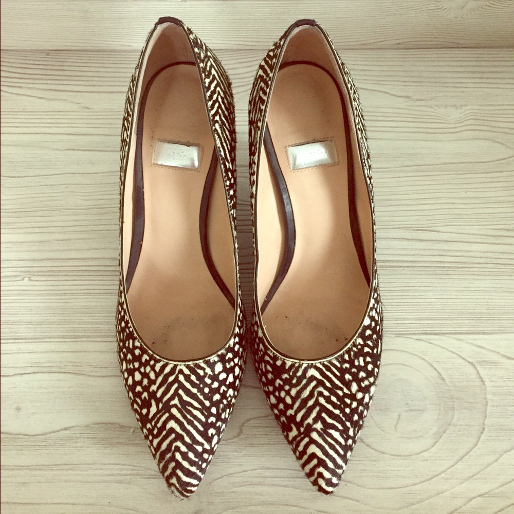 Marciano wedged pony hair pumps