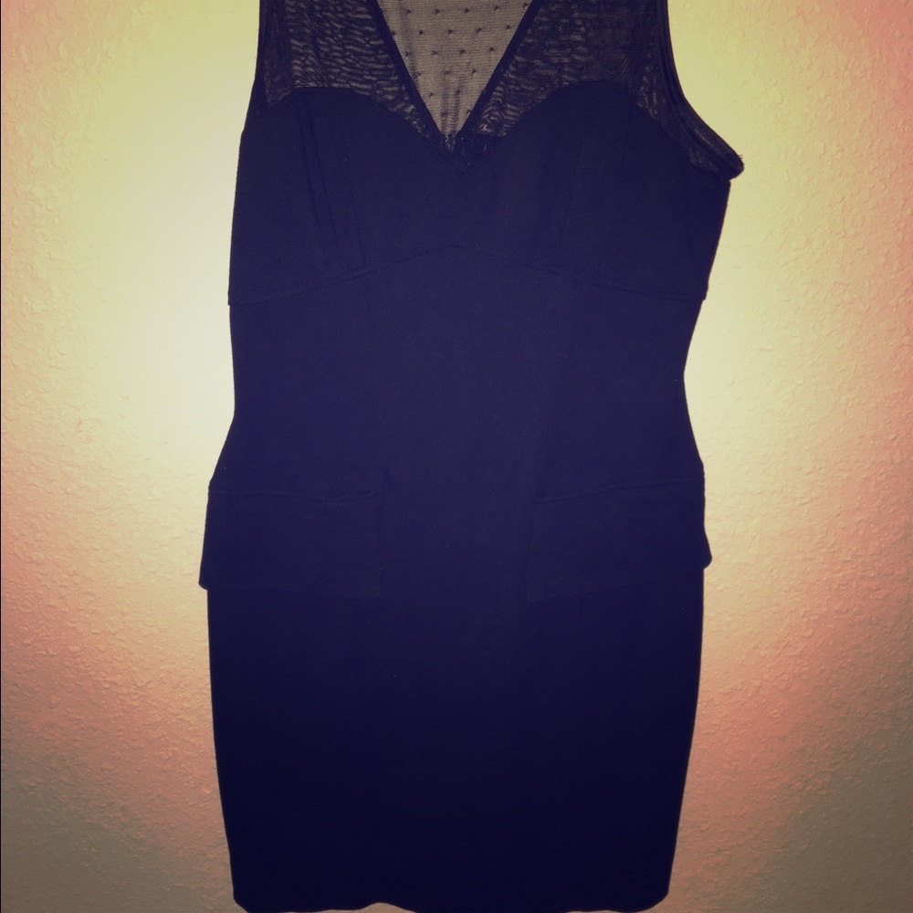 EUC black halter mini dress