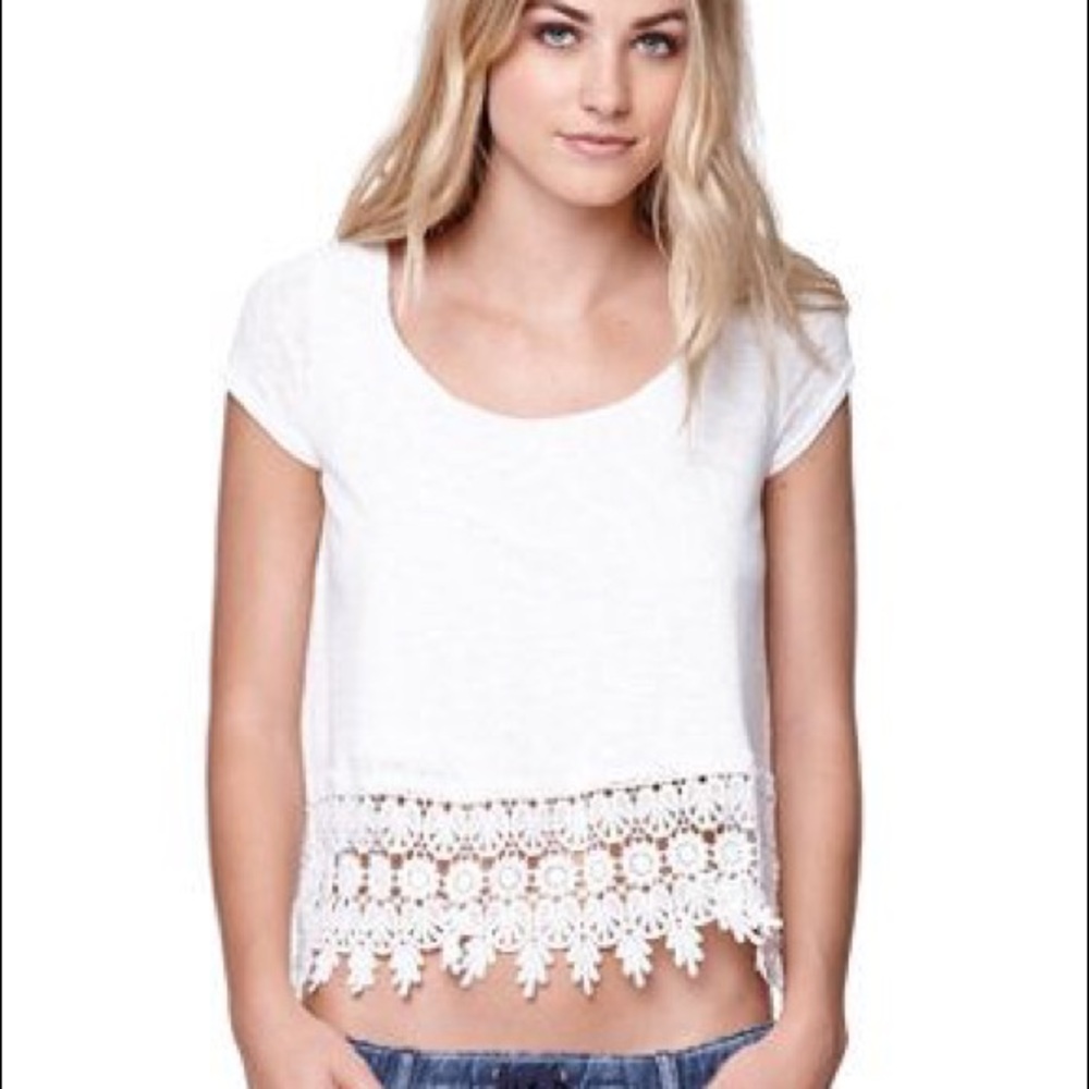 LA Hearts Crochet Trim Swing Top