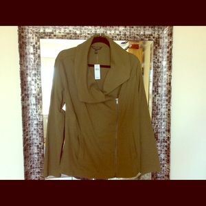 Banana Republic olive green asymmetric zip up