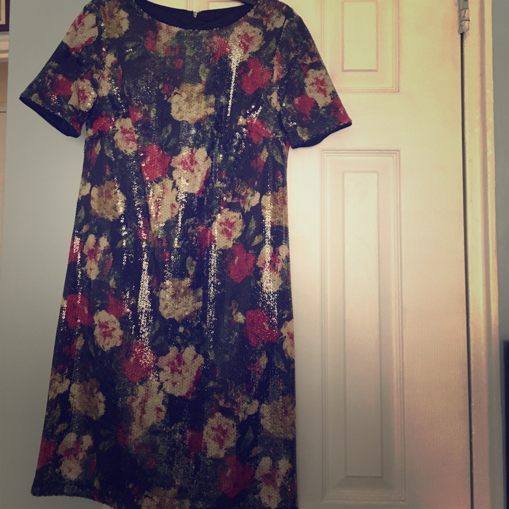 Clear sequin shift dress