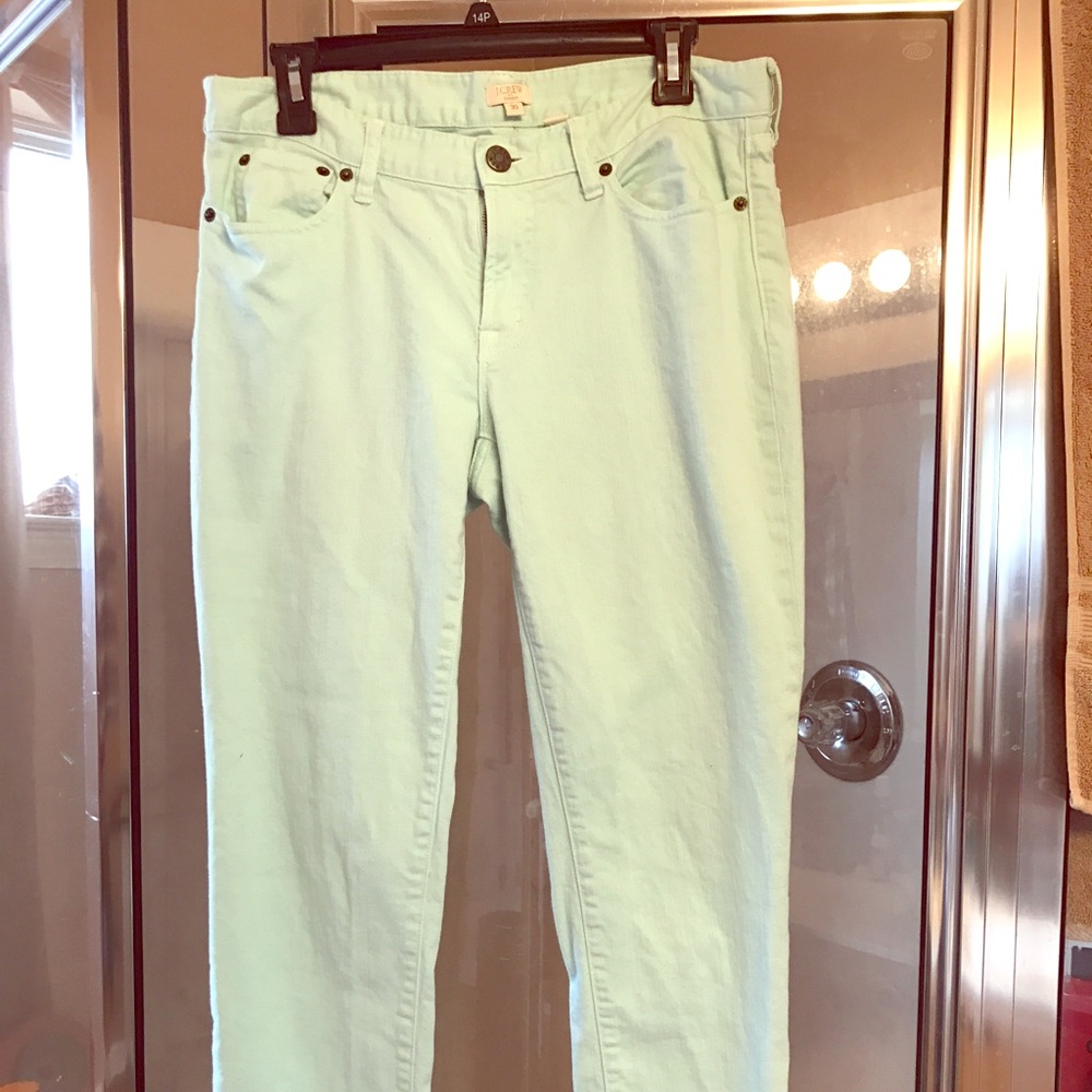 JCrew Mint green skinny jeans size 30 EUC