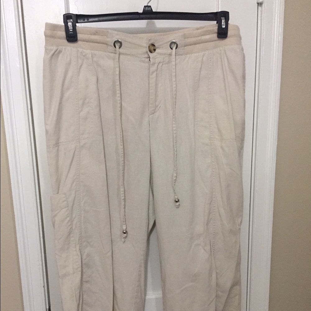 Lane Bryant beige Cari style linen pants