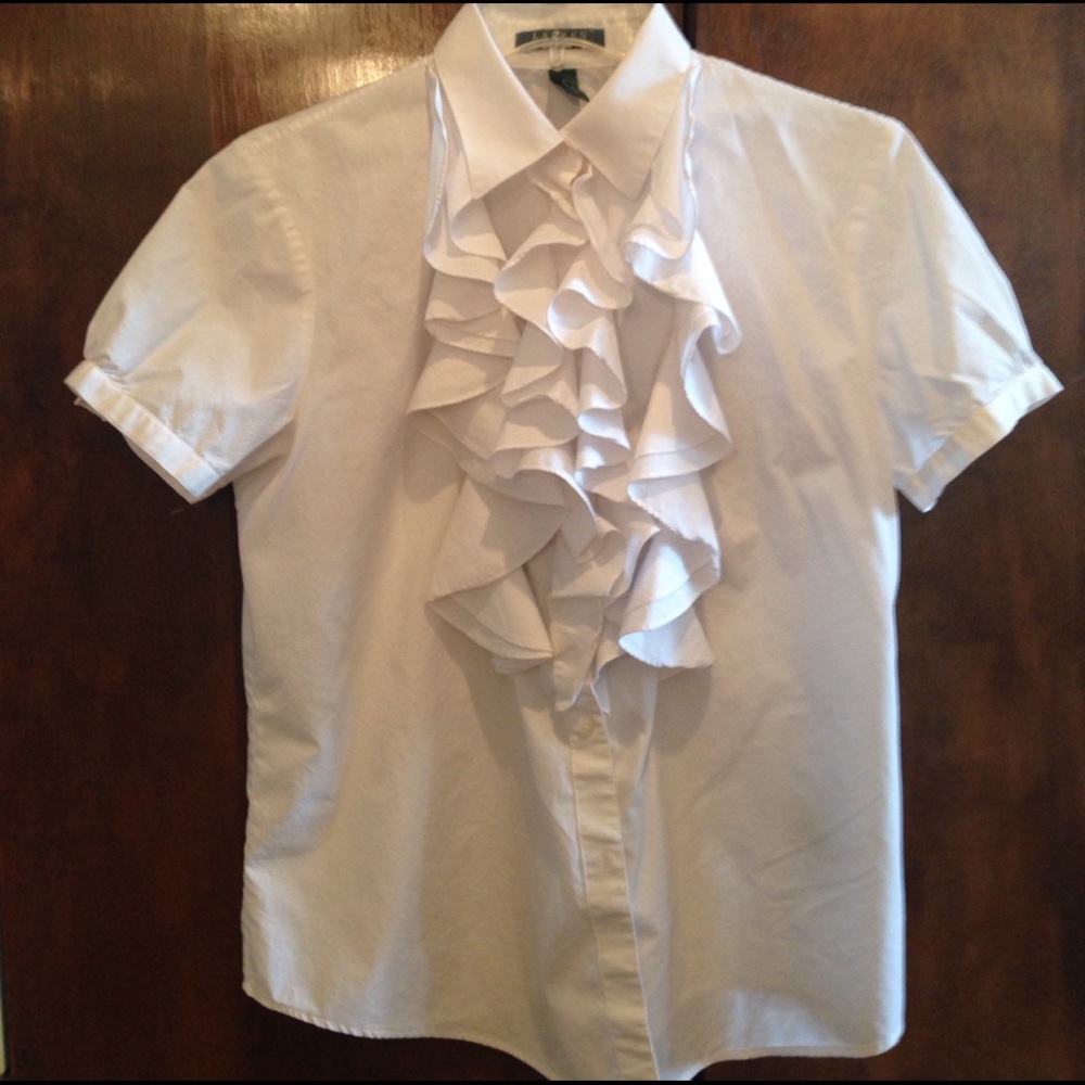 Ralph Lauren ruffled blouse Like new!