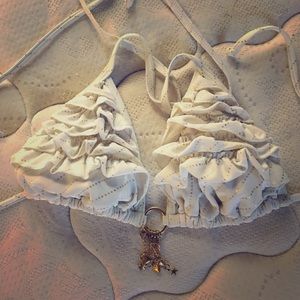 White and gold bikini top