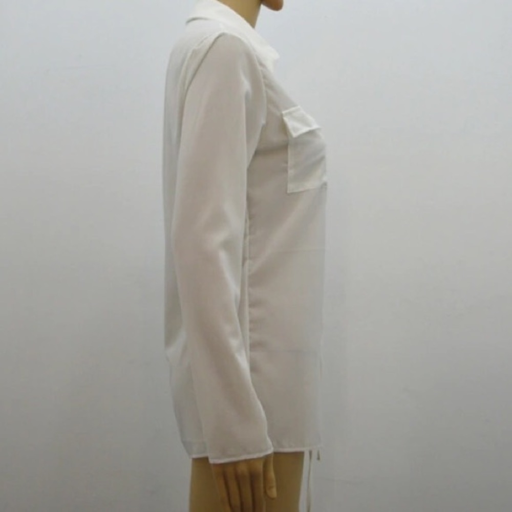 NEW! Lace up white blouse - Picture 4 of 8