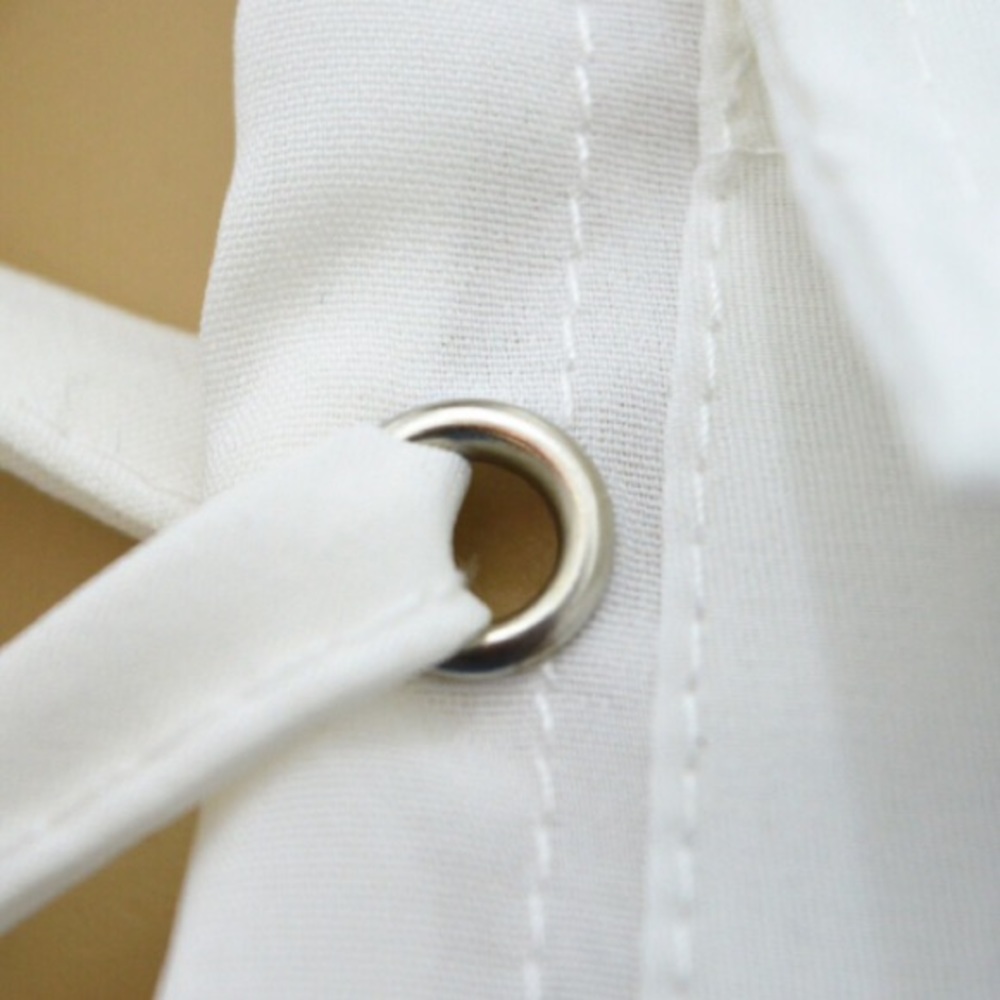NEW! Lace up white blouse - Picture 7 of 8