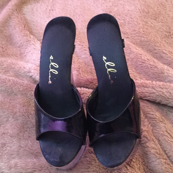 ellie Shoes - Ellie clear/black stripper exotic dancer heels