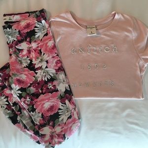 Abercrombie kids L tee & M leggings
