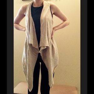 Cream Ivory Flow Knit Sweater Sweatervest Shawl