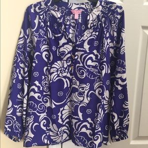 Lilly Pulitzer Silk Blouse sz small