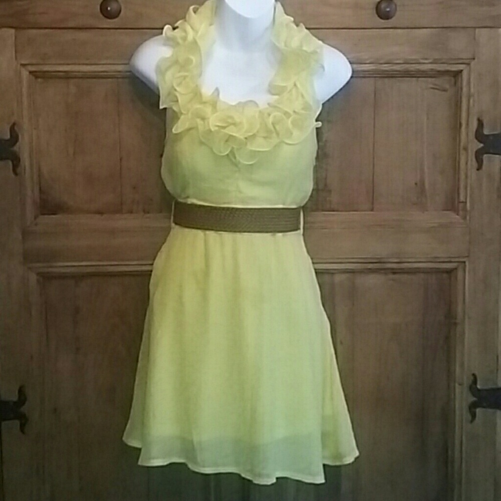 Chiffon halter dress with beautiful 3d ruffles