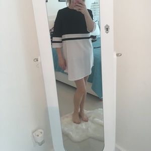 Cute black/white shift dress