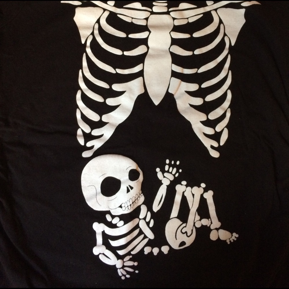 CrazyDog Funny Pregnancy Mama&Baby Skeleton Tshirt