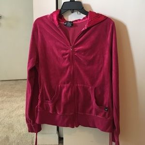 Pink zipped up ruched sides jacket