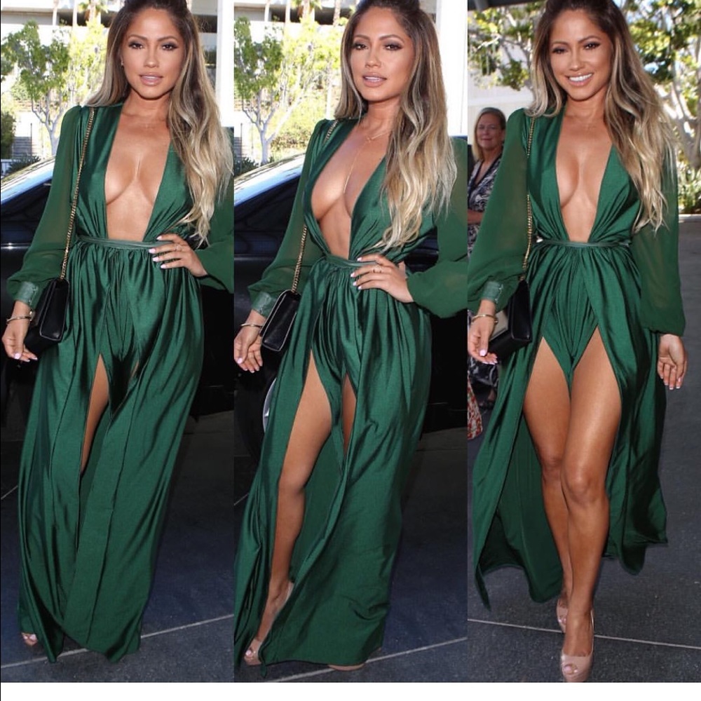 Green maxi dress