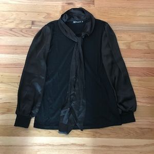 Secretary bow blouse/black