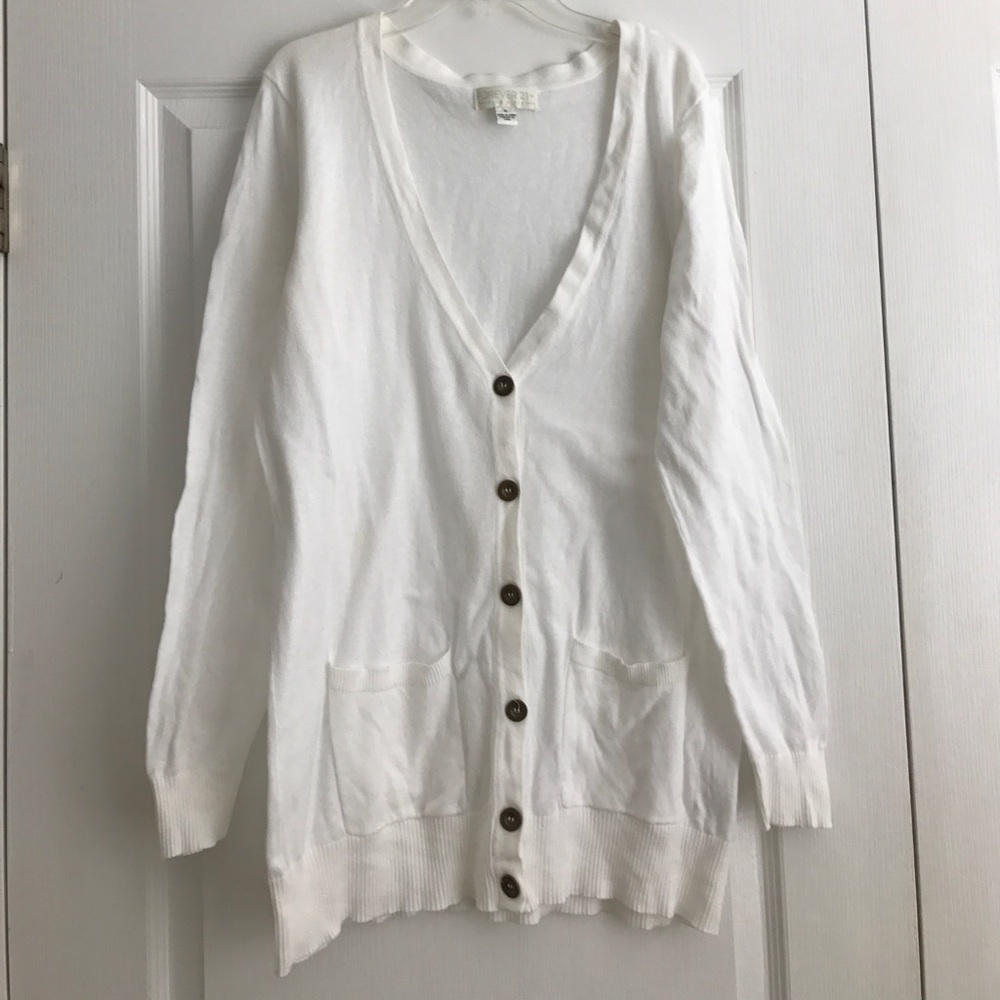 White Cardigan sweater