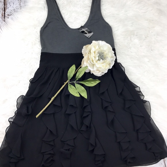 Express Dresses & Skirts - 💕SALE💕Express Black & Gray Ruffled Dress