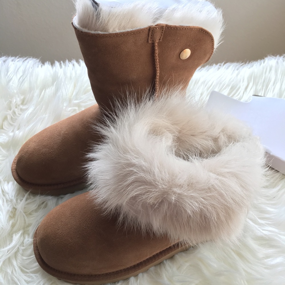 BNIB UGG Australia Valentina Fur Trim Boots