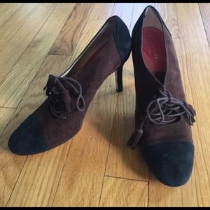 Kate Spade Black/Brown Suede Heels Size 7