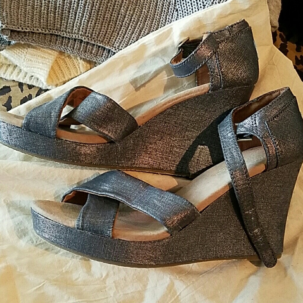 Denim Wedges NWOT