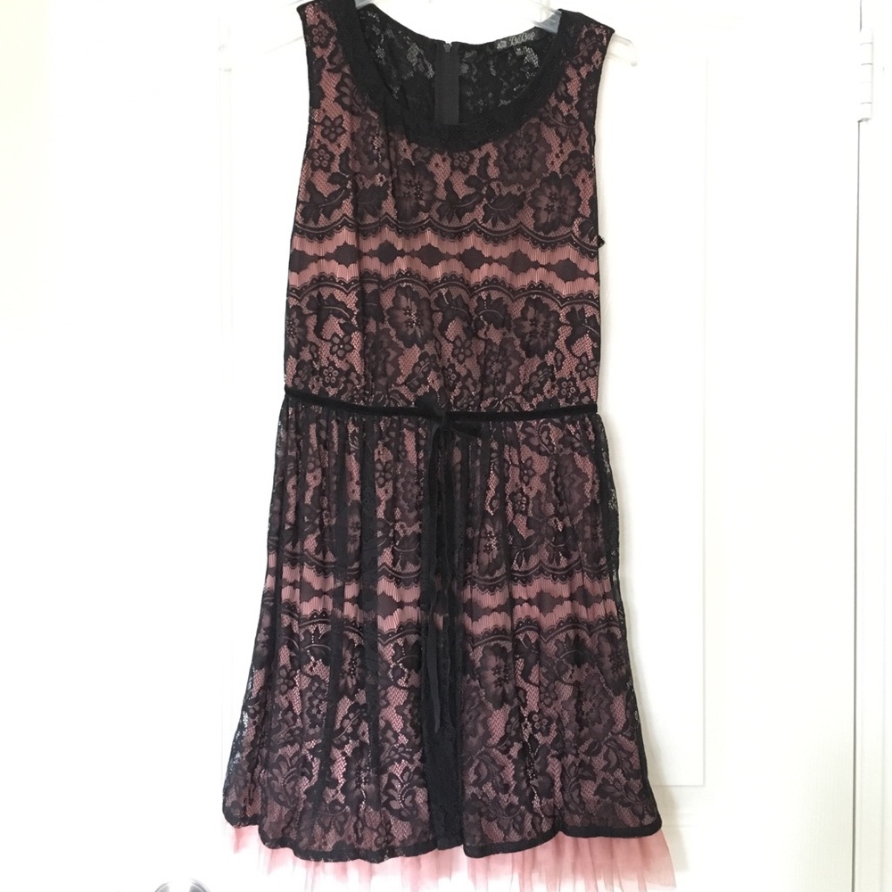 Black and Pink lace dress