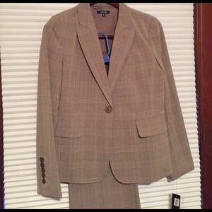 Rafaella Tan w/ Lime Green pin stripe 2-piece suit