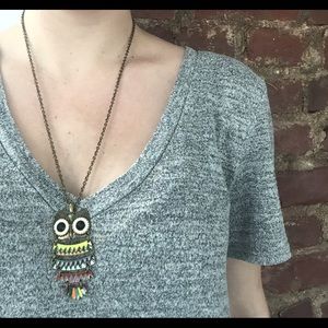 Classic colorful owl necklace