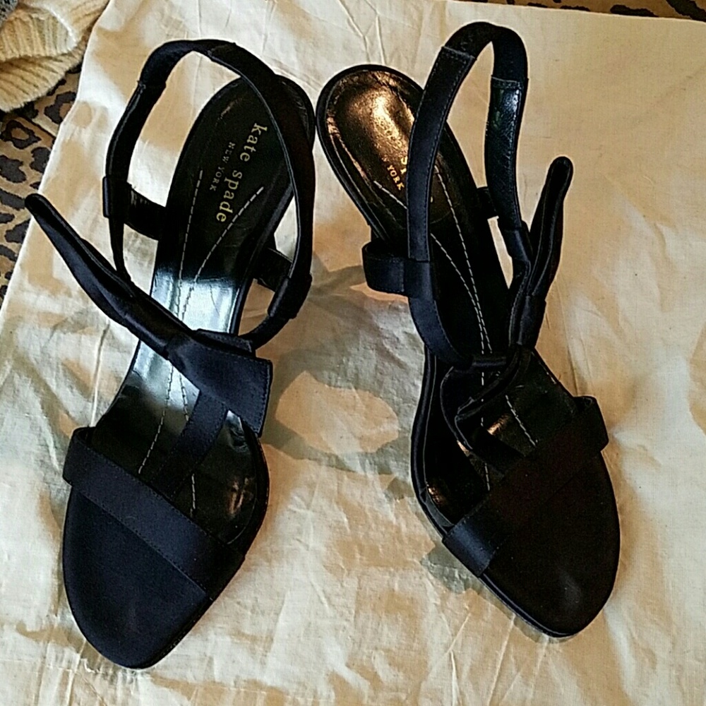 Slip on Black Satin Bow