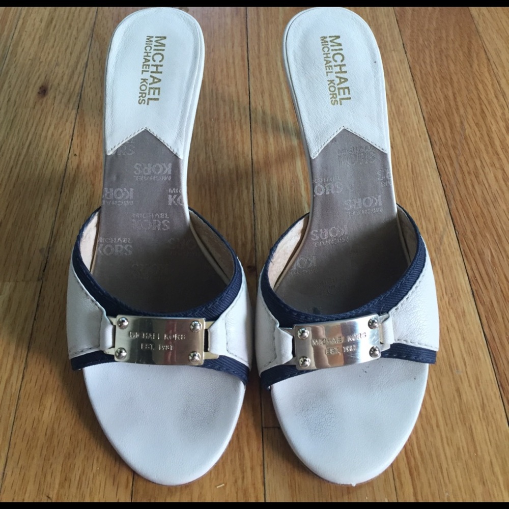 MICHAEL by Michael Kors White/Blue Heels Size 7.5