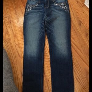 Girls Abercrombie Kids light wash skinny jeans