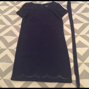 Beautiful navy Tahari Dress with Scallop Detail