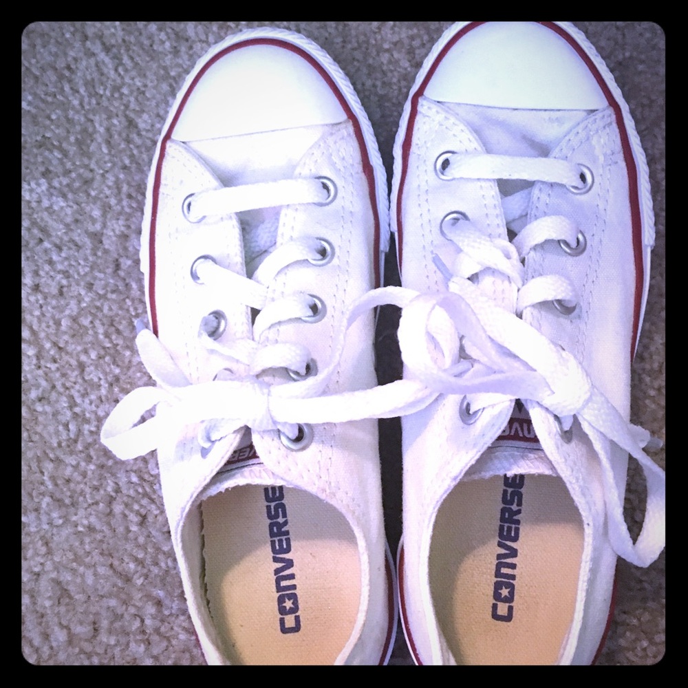 White and Red Converse
